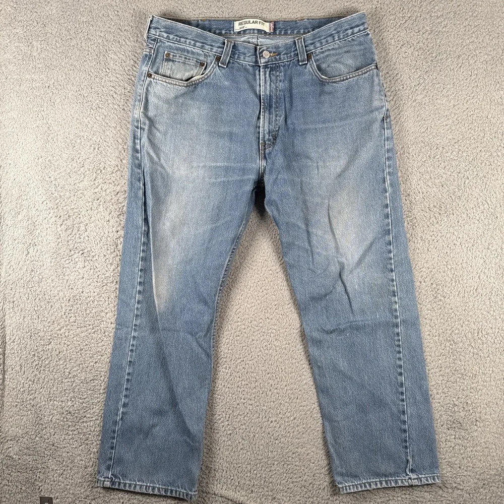 Levis 505 Jeans Mens 38x30 Regular‎ Straight VTG y2k Paint Distress